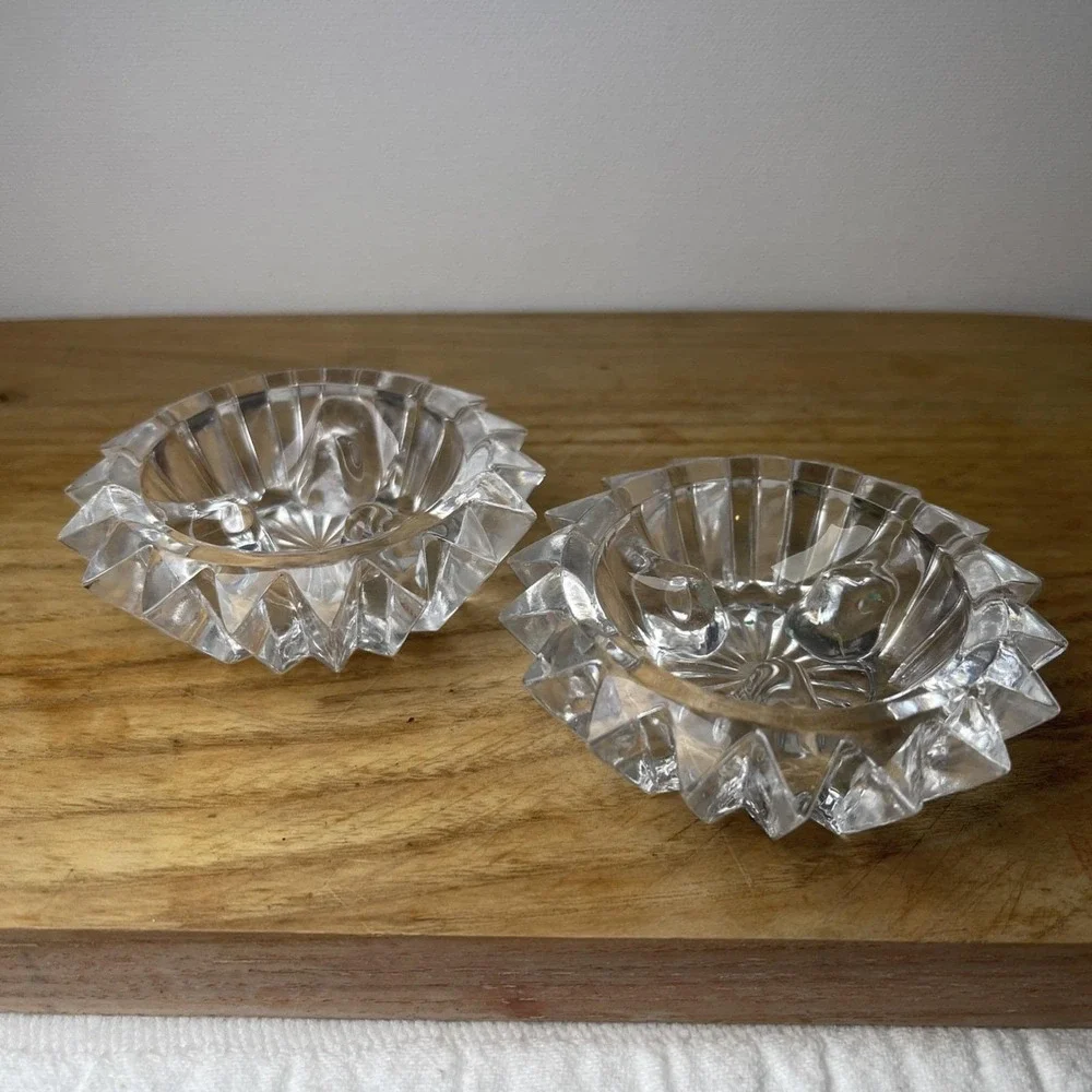 VTG Fostoria Lead Crystal Taper Candle Holders Set Candlestick 3